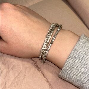 Elegant Silver Crystal Bracelets